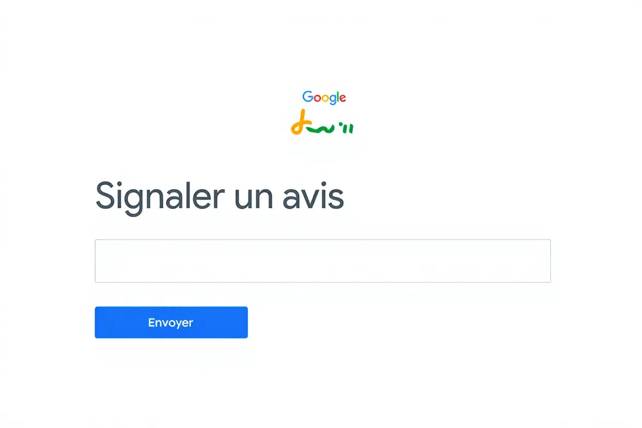 Interface de signalement d'avis sur Google My Business