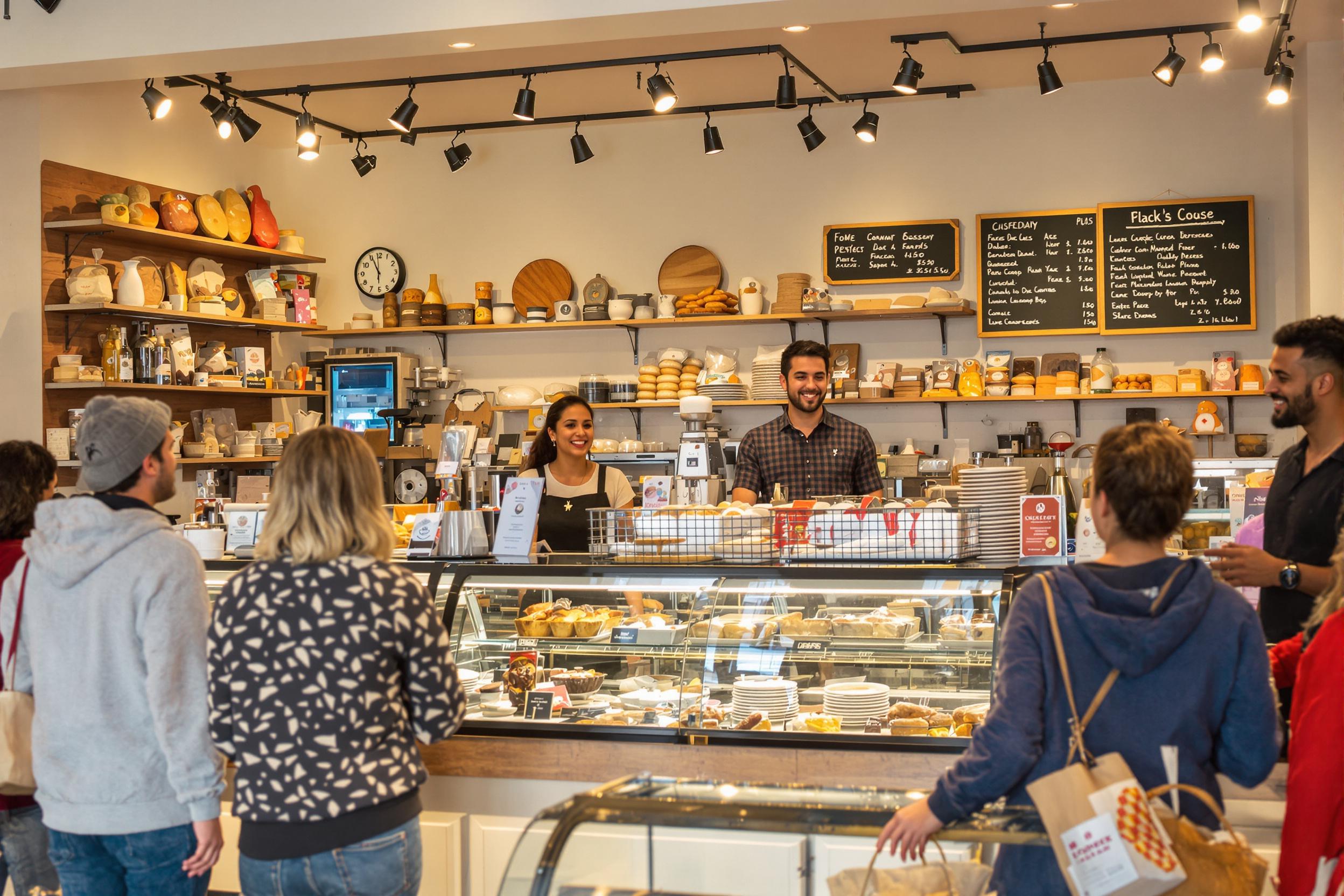 Boulangerie locale animée par ses clients
