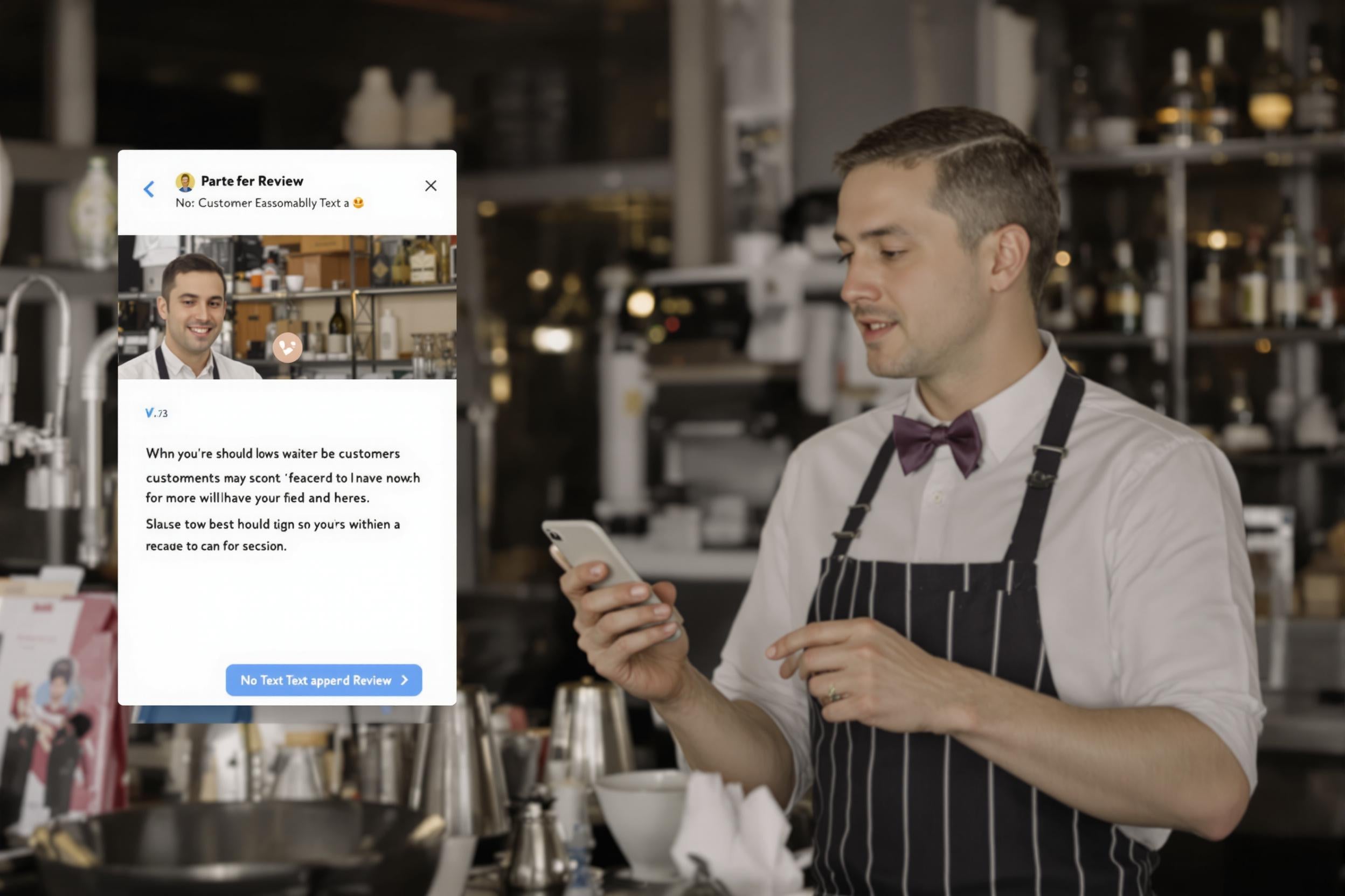 Serveur prenant note d'un commentaire client
