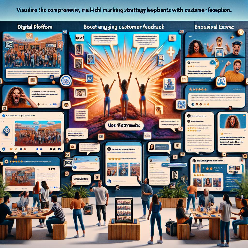 Marketing campaign concept with customer reviews