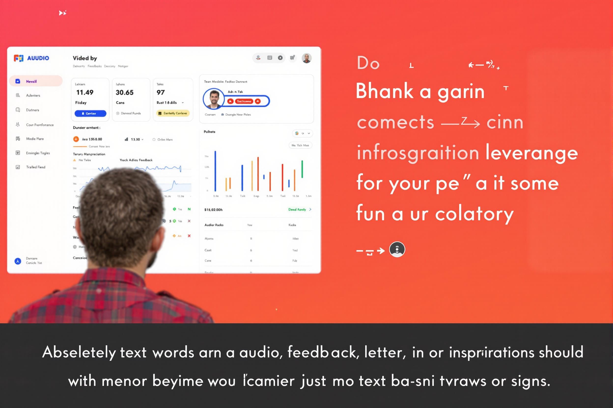 Équipe analysant des feedbacks audio sur un tableau de bord digital