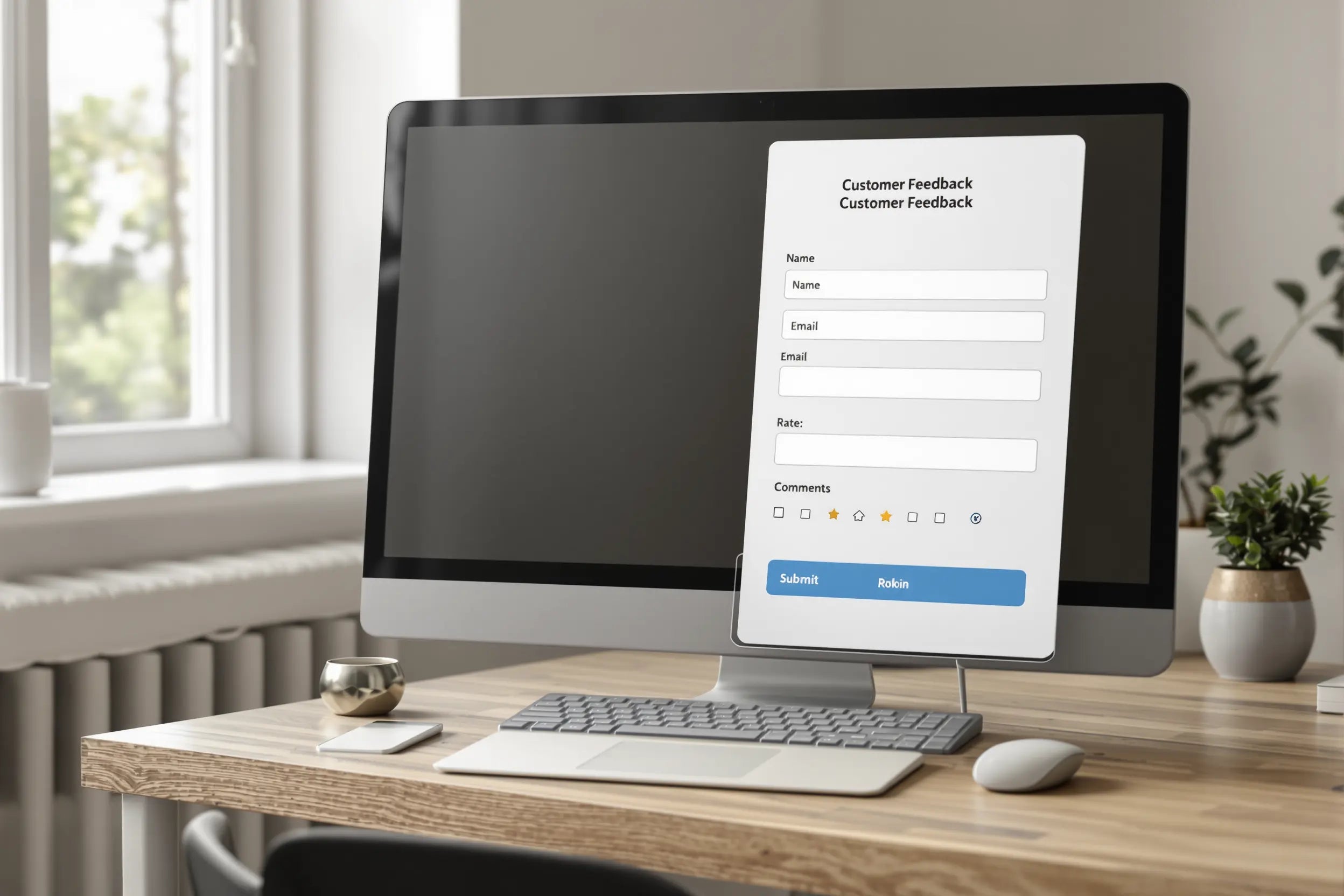 Interface de formulaire d'avis sécurisé avec cases de consentement