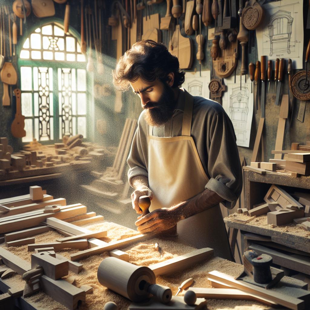 Marc travaillant dans son atelier