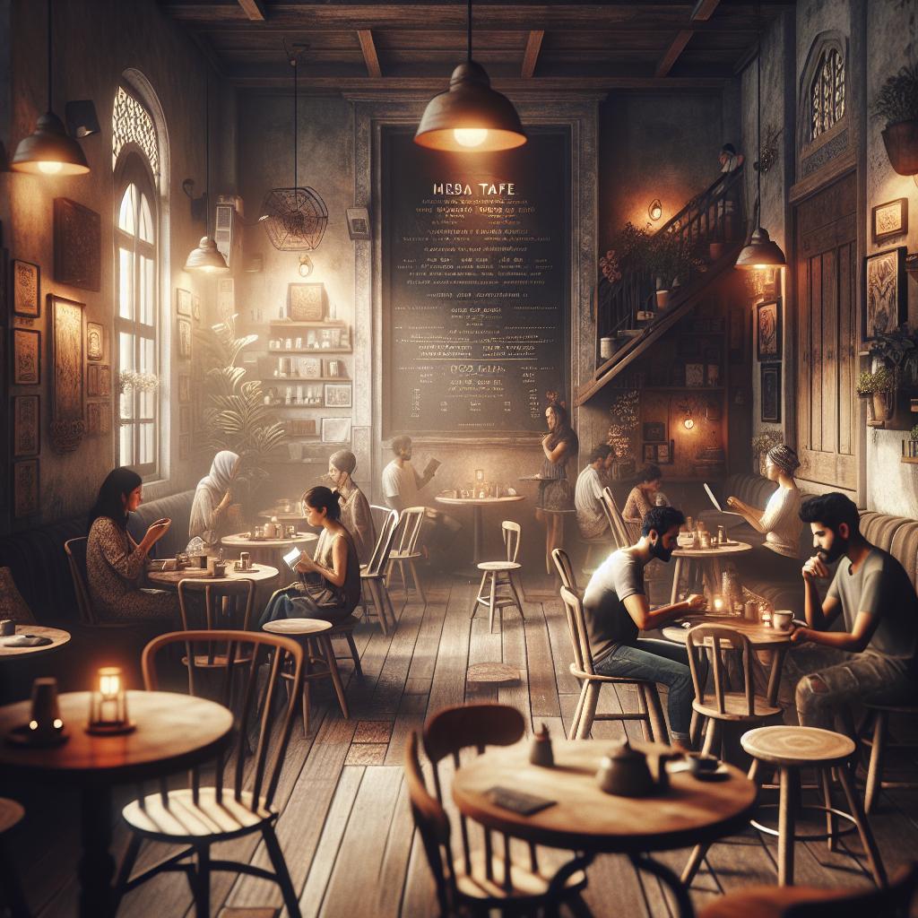 Intérieur chaleureux d'un café