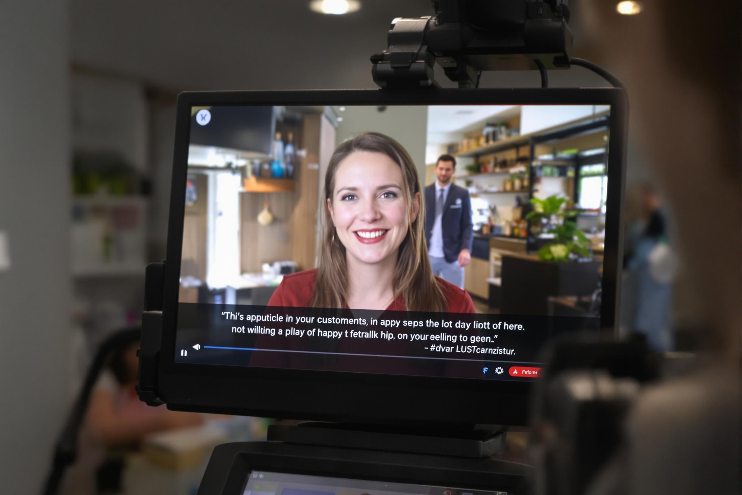 Client filmant son témoignage avec un smartphone