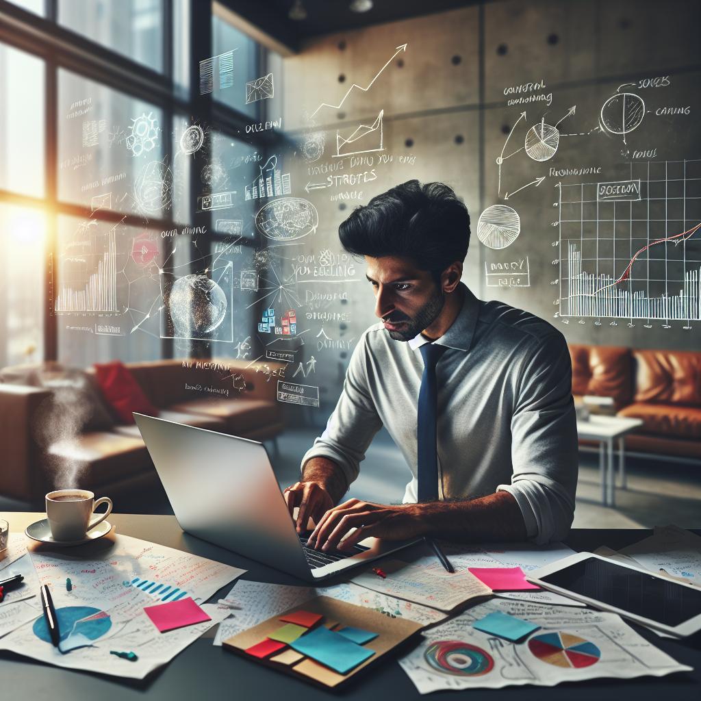 Utilisation d'un ordinateur pour le marketing numérique