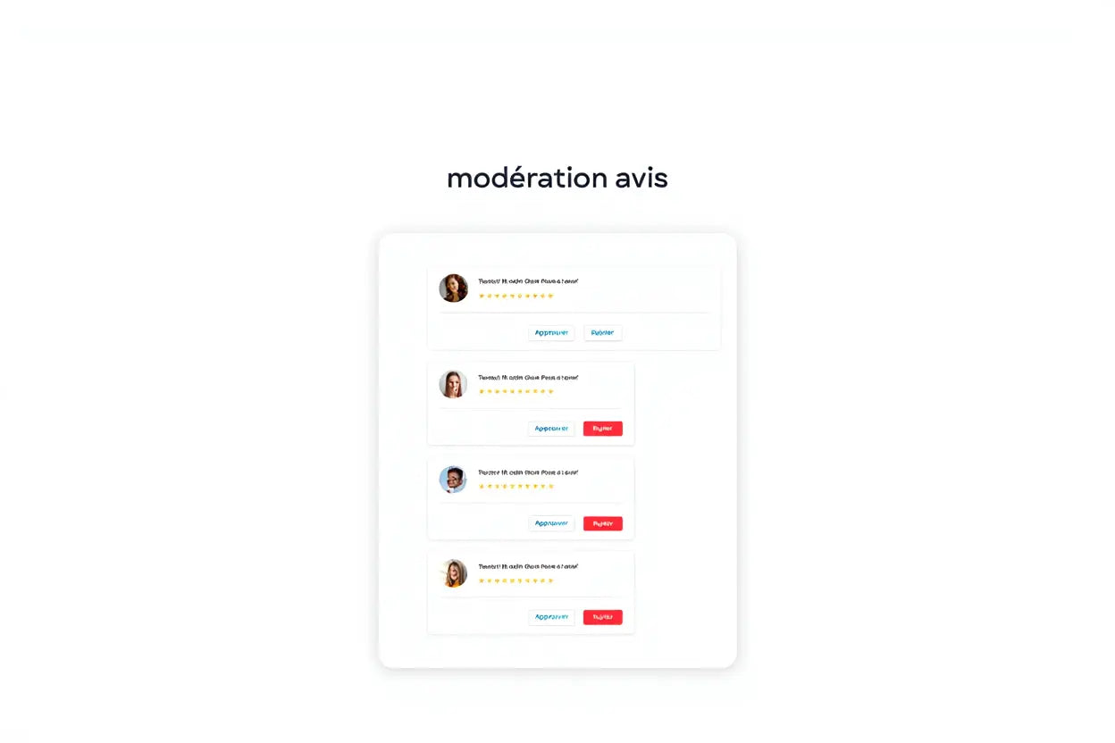 Tableau de bord de gestion des avis en ligne