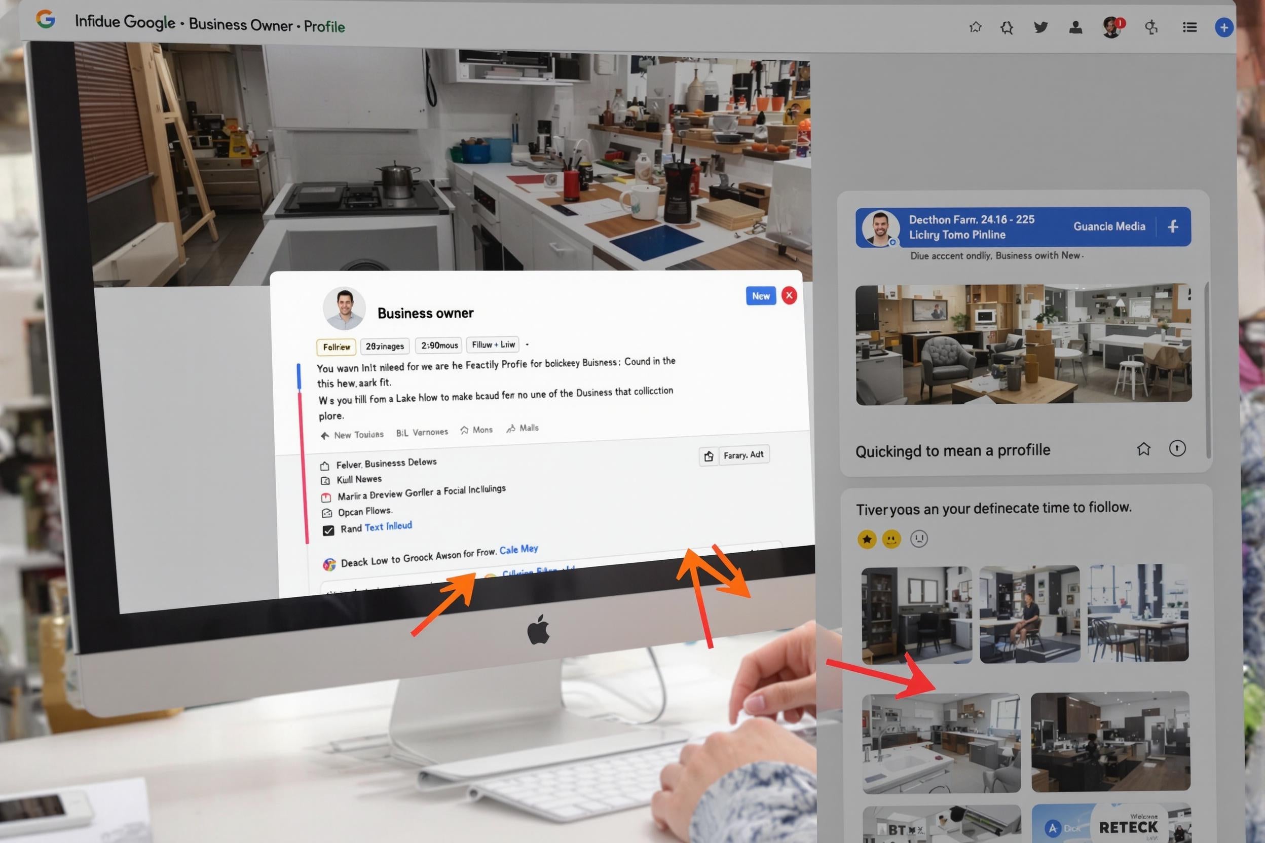 Gestionnaire mettant à jour une fiche Google Business Profile