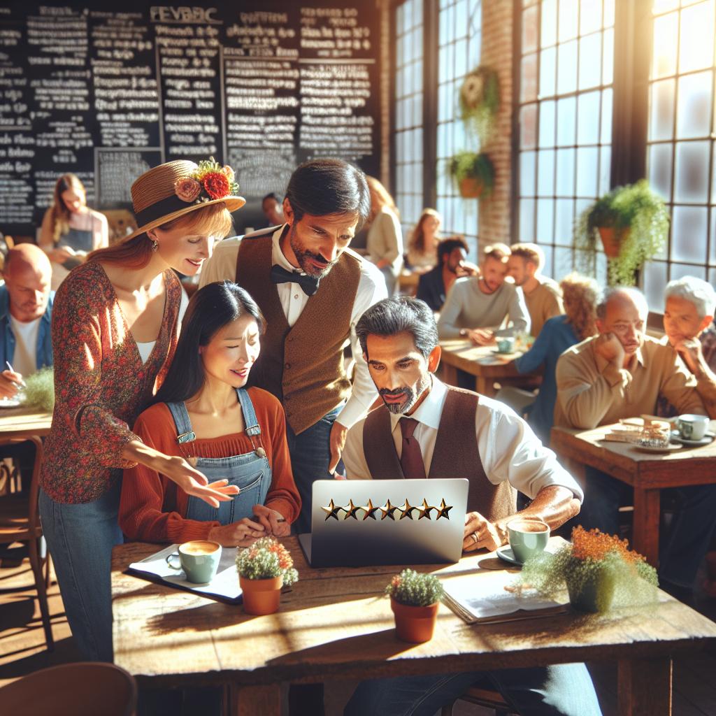 Business Owners Discussing Customer Reviews