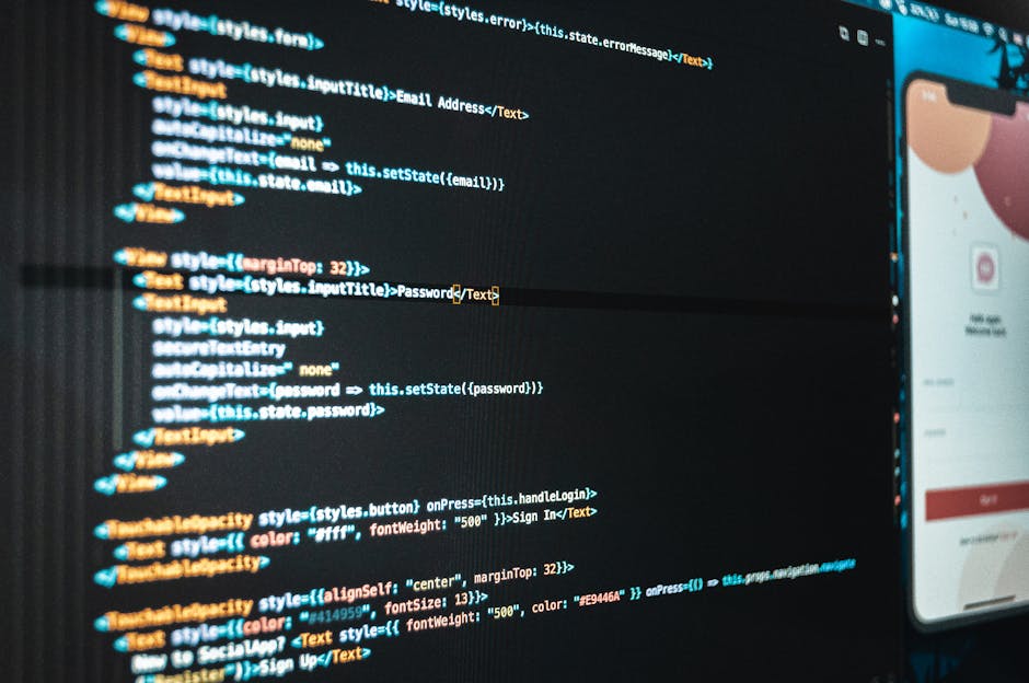 Gros plan sur du code informatique illustrant une interface d'application web