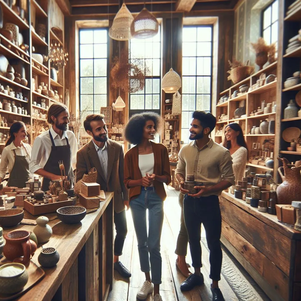 A bustling local store interior
