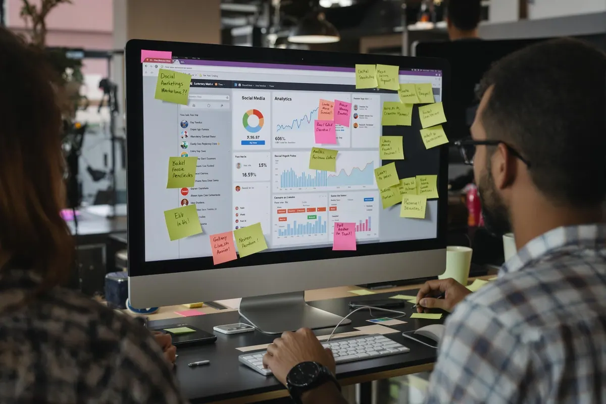 Équipe marketing digital en pleine analyse