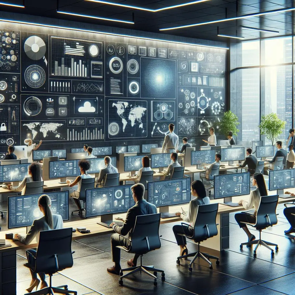 Transformation numérique dans un bureau moderne